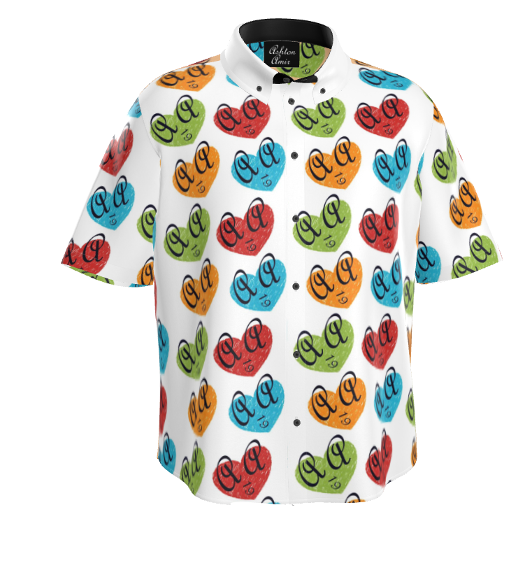 "Heart-Face" Silk Shirt