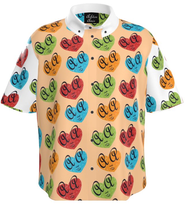 "Heart-Face" Silk Shirt