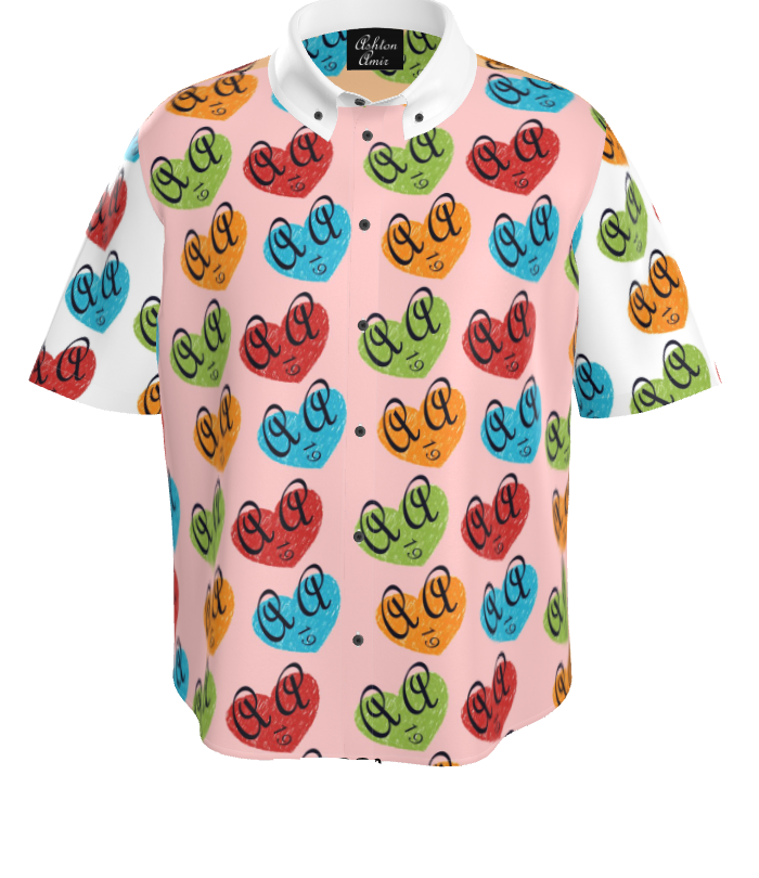 "Heart-Face" Silk Shirt