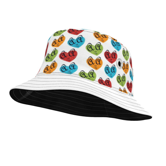 "Heart-Face" canvas bucket hat