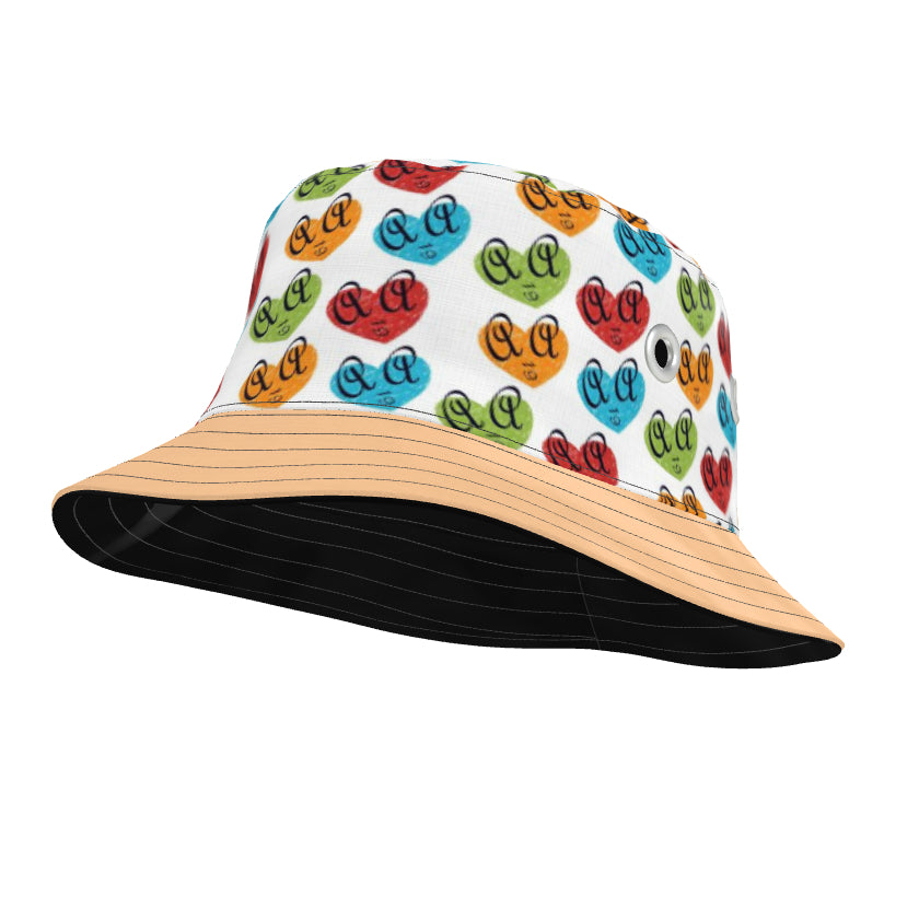 "Heart-Face" canvas bucket hat