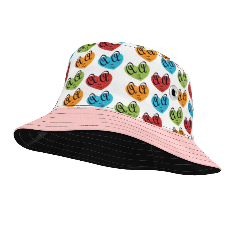 "Heart-Face" canvas bucket hat